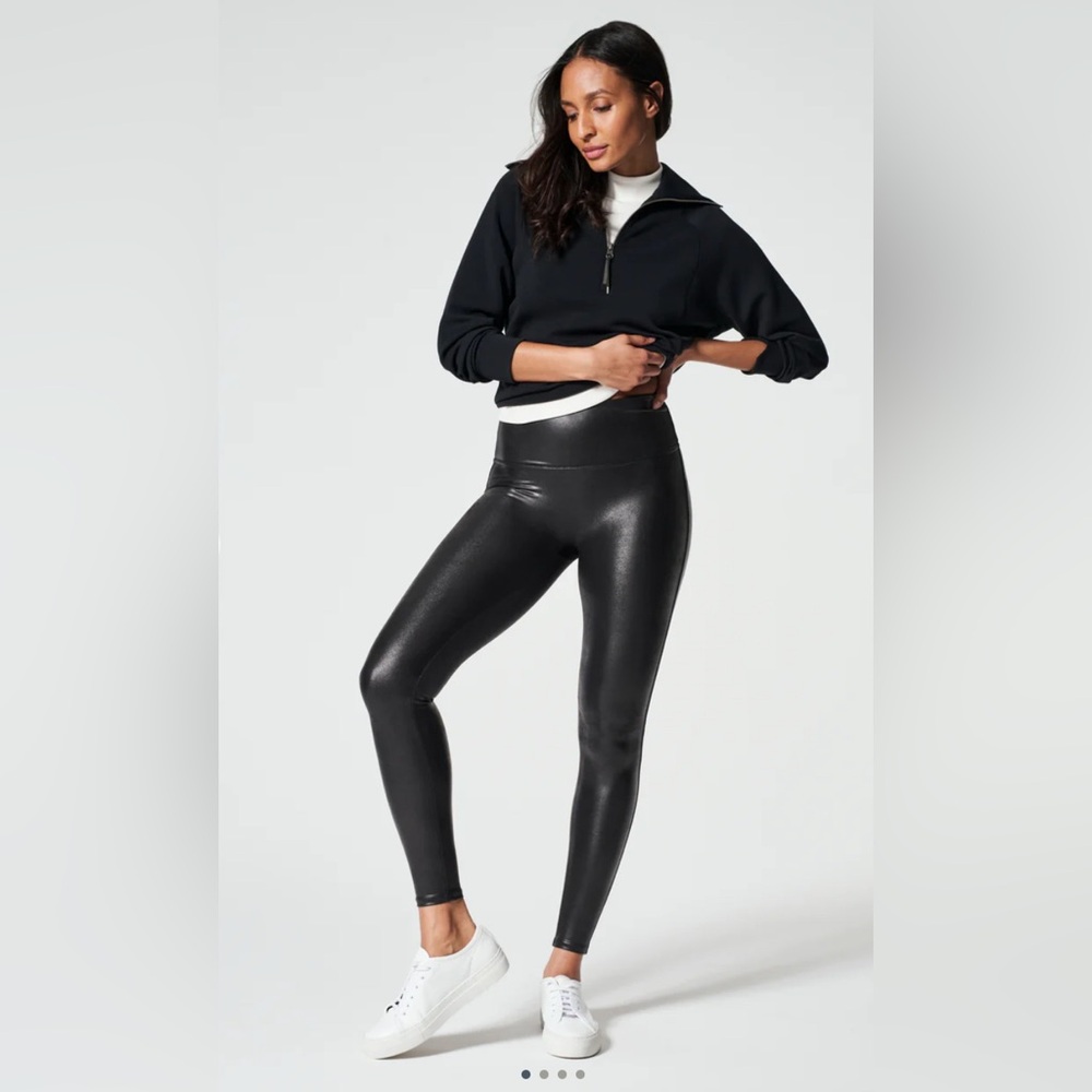 SPANX Black Faux Leather Leggings